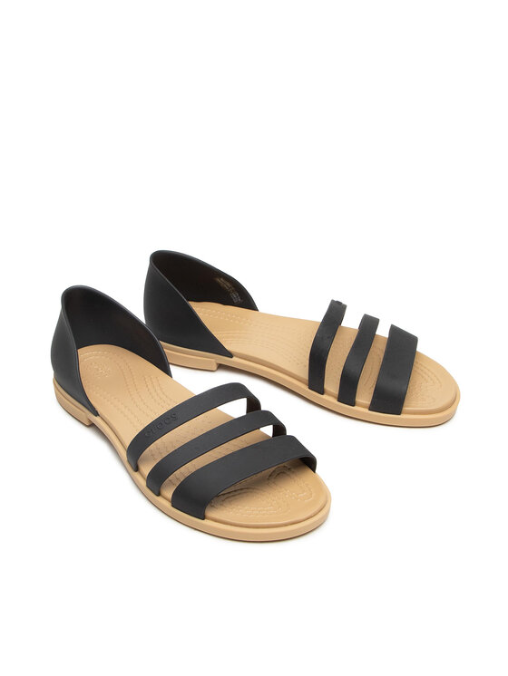 Crocs Sandali Crocs Tulum Open Flat W 206109 Nero
