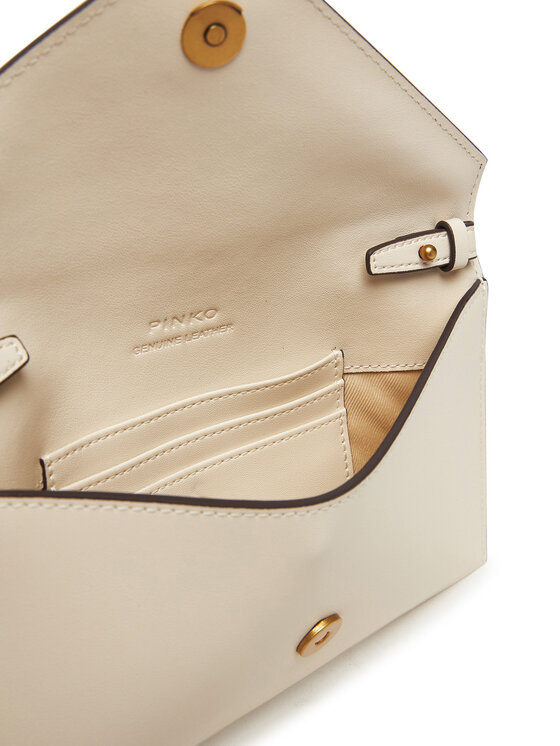 PINKO Geantă PINKO Flat Purse Mini AI 25-26 PCPL 105347 A0F1 Écru