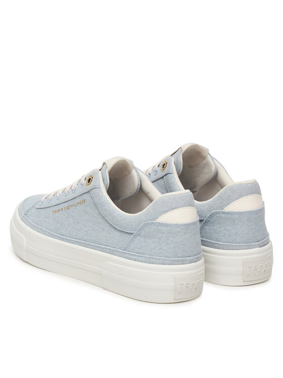 Tommy Hilfiger Sneakersy Tommy Hilfiger Th Foxing Platform Washed Canvas FW0FW09172 Modrá
