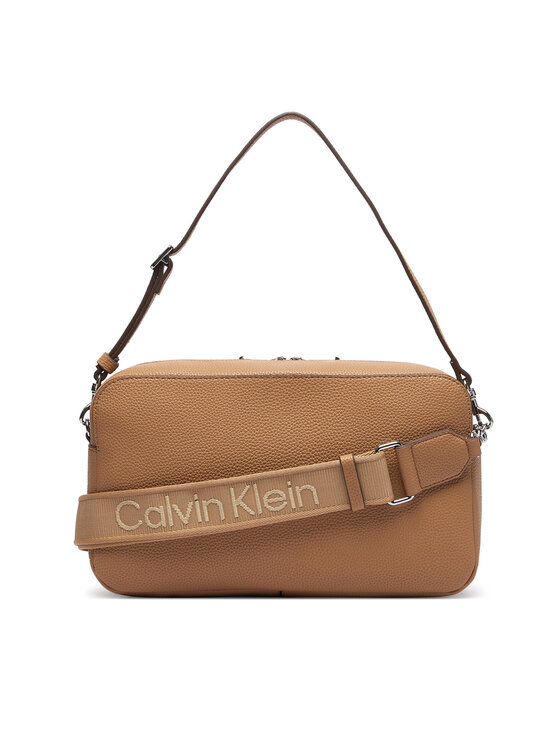 Calvin Klein Torebka Calvin Klein Webbing 2X Strap Lg Camera Bag LV04F3642G Beżowy