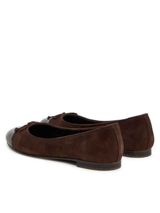 Tory Burch Балеринки Tory Burch Cap-Toe Ballet 169866 Кафяв