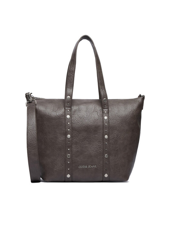 Duża torebka shopper, ujęcie z przodu, uchwyty skierowane ku górze.