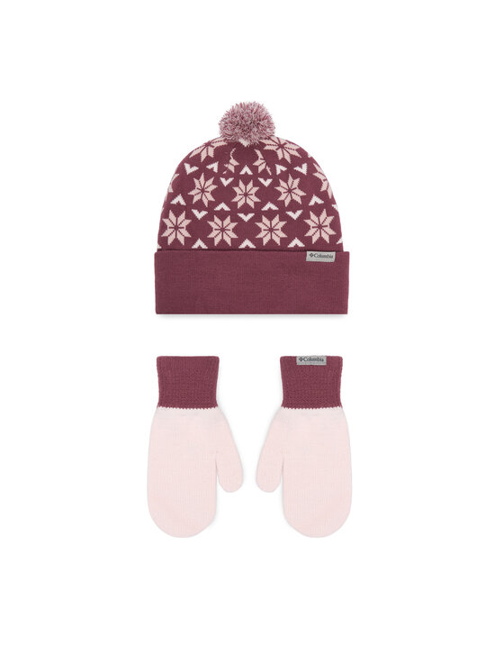 Columbia Zestaw czapka i rękawiczki Columbia Snowflake 2180781 Różowy ciemny