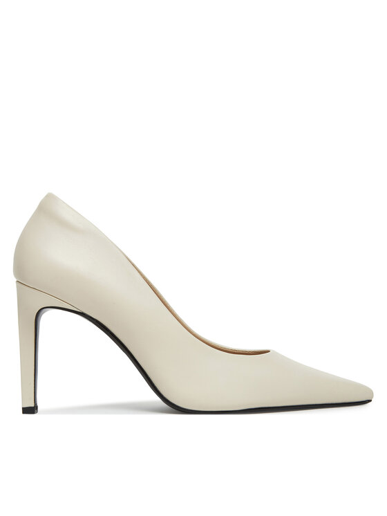 Calvin Klein Čevlji z visoko peto Calvin Klein Pump 90 Pointy Hw Bar Lth HW0HW02527 Bež