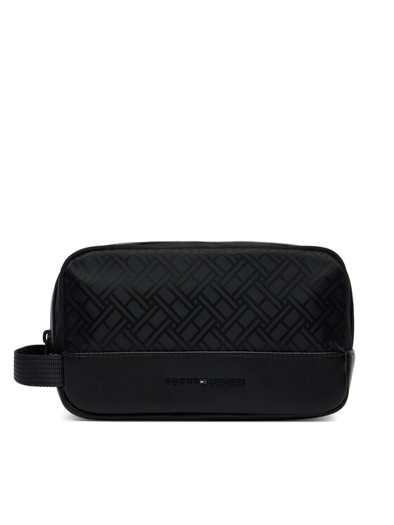 Tommy Hilfiger Несесер Tommy Hilfiger Th Nylon Jacquard Washbag AM0AM14508 Черен