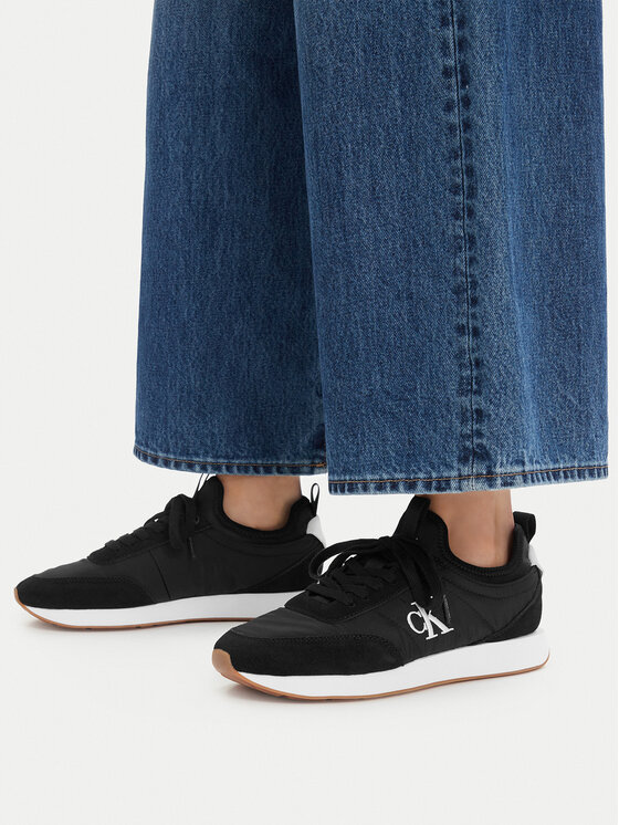Calvin Klein Αθλητικά Calvin Klein Retro Runner Lace Up Sock YW0YW02060 Μαύρο