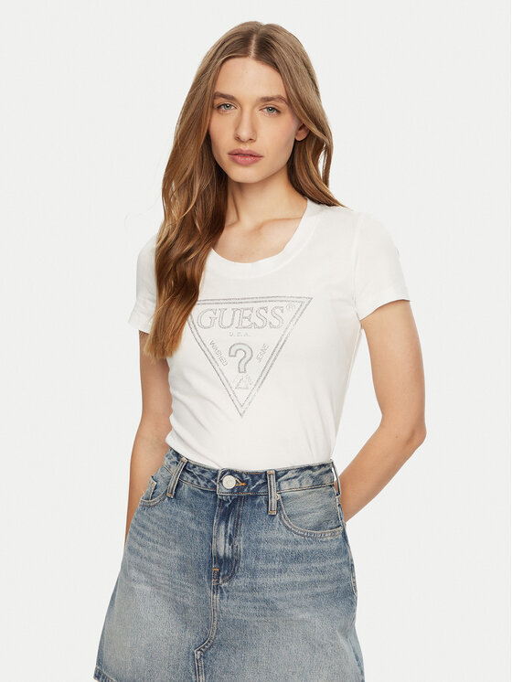 Guess Guess Футболка W5RI11 J1314 Білий Regular Fit