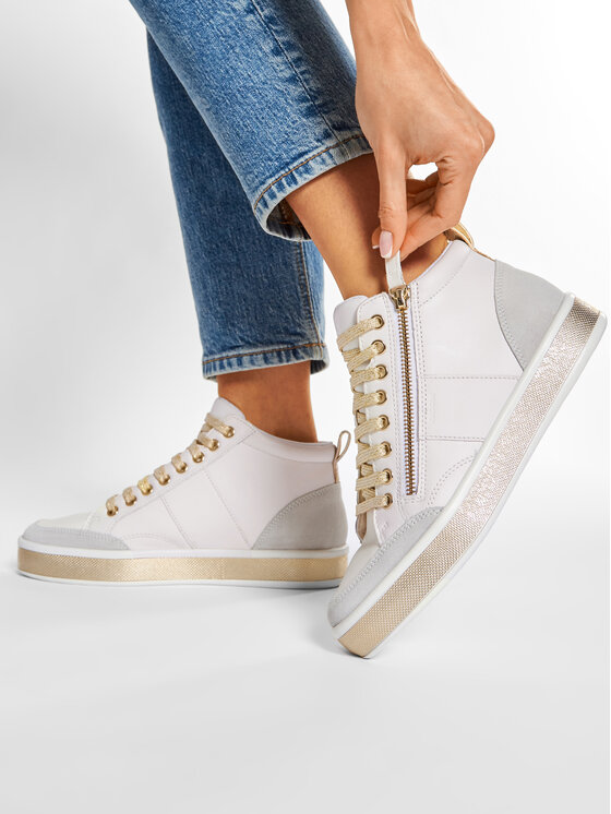 Geox Sneakersy Geox D Leelu' G D94FFG 08522 C1000 Biela