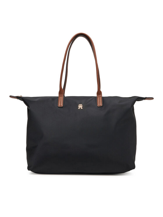 Tommy Hilfiger Torebka Tommy Hilfiger Popette Maxi Tote AW0AW17996 Czarny