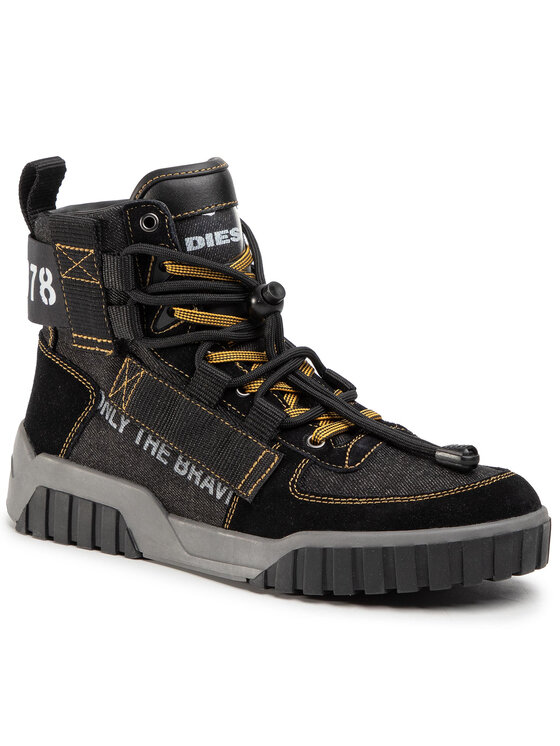 Sneakersy Diesel S-Rua Mid Sp Y02070 P3013 T8013 Czarny | Eobuwie.com.pl