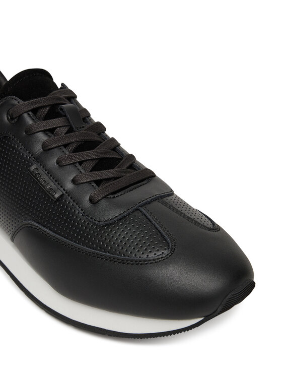 Calvin Klein Laisvalaikio batai Calvin Klein Low Prof Runn Laceup Perf Lth HM0HM01871 Juoda