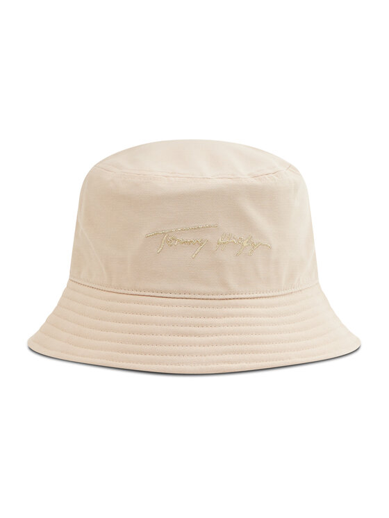 Tommy Hilfiger Cappello Tommy Hilfiger Signature Bucket Hat AW0AW09836 Beige