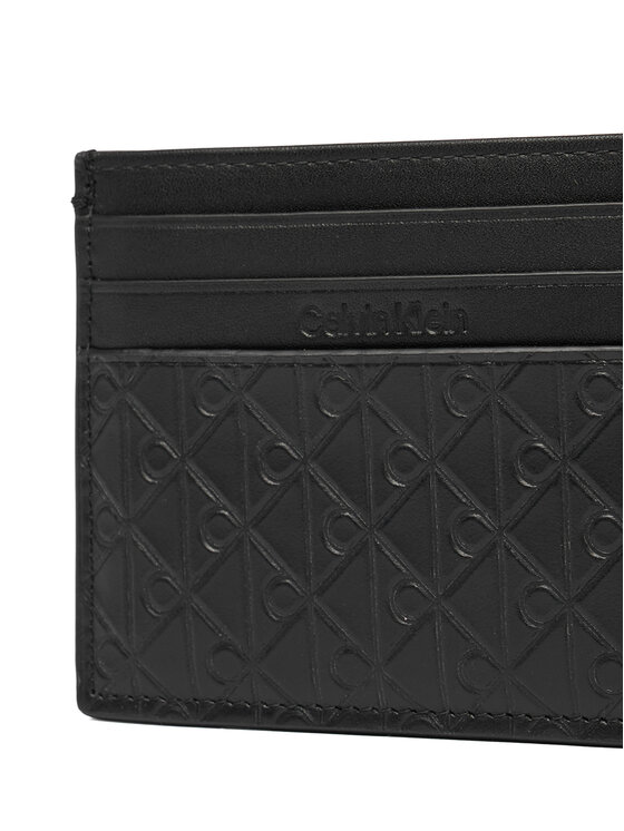 Calvin Klein Puzdro na kreditné karty Calvin Klein Embossed Emblem Card Case LV04D1128G Čierna