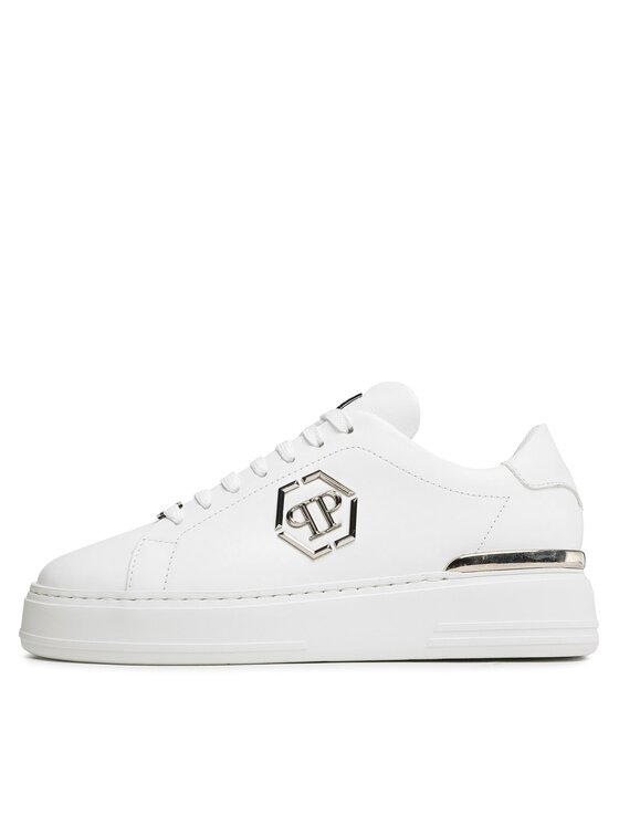 PHILIPP PLEIN Laisvalaikio batai PHILIPP PLEIN Leather Lo-Top Sneaker FABS USC0379 PLE075N Balta