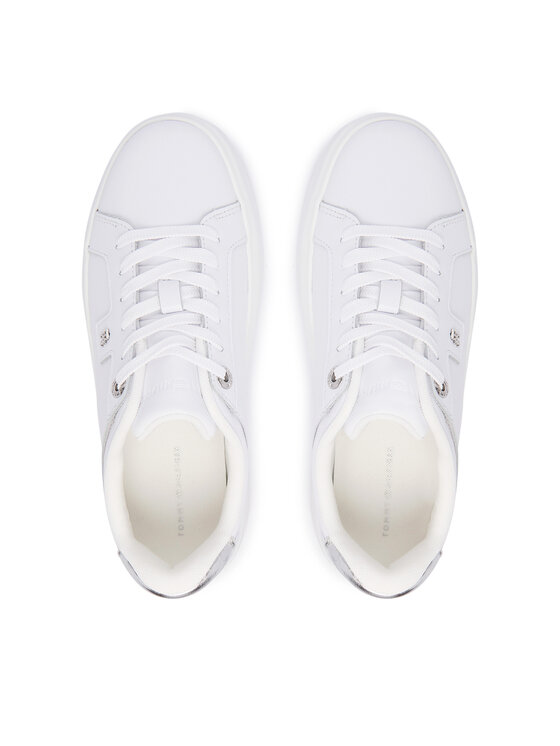 Tommy Hilfiger Laisvalaikio batai Tommy Hilfiger Th Platform Chic Sneaker FW0FW09626 Balta