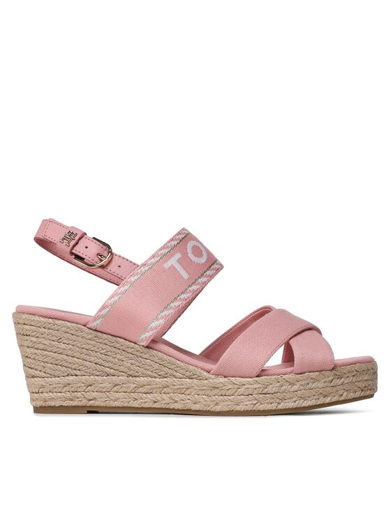 Tommy Hilfiger Espadrillas Tommy Hilfiger Seasonal Webbing Mid Wedge FW0FW07091 Rosa