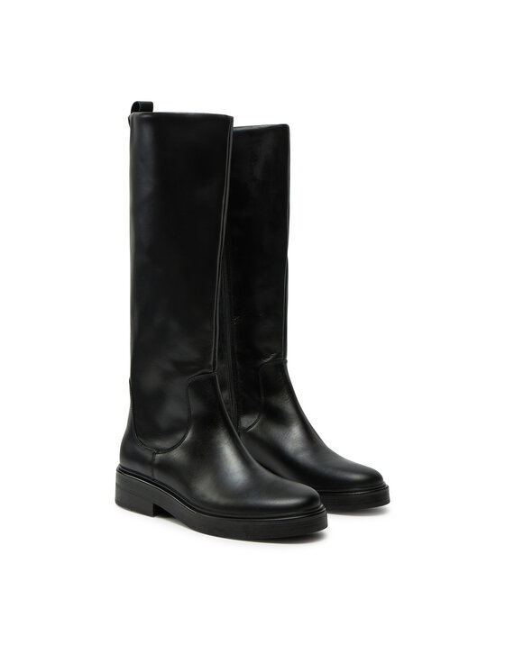 Tommy Hilfiger Ilgaauliai Tommy Hilfiger Premium Leather Long Boot FW0FW08180 Juoda