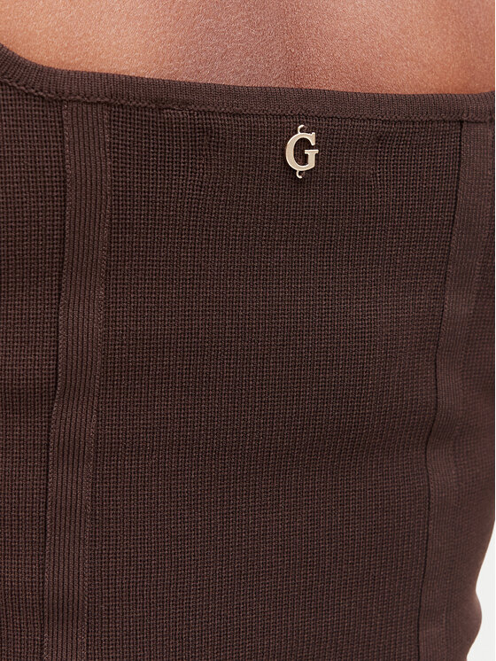Guess Guess Top W6YZ08 Z0979 Marrón oscuro Slim Fit