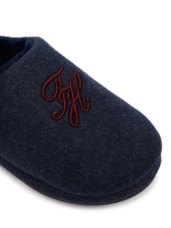Tommy Hilfiger Kapcie Tommy Hilfiger Th House Shoe Flannel FW0FW09699 Granatowy