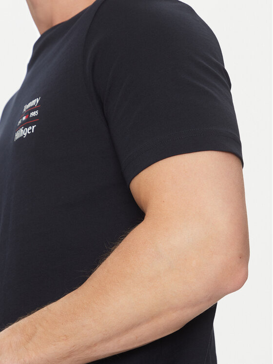 Tommy Hilfiger Tommy Hilfiger T-shirt Stack MW0MW38622 Tamnoplava Regular Fit