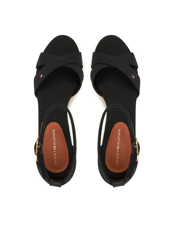 Tommy Hilfiger Espadrile Tommy Hilfiger Flag Criss-Cros Mid Wedge Espad FW0FW08481 Črna