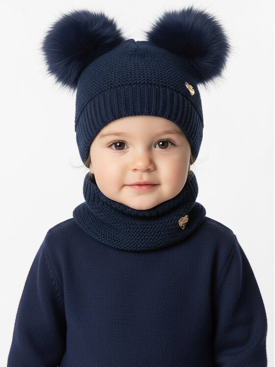 Guess Súprava čiapka a tunelový šál Guess A4BZ01 Z2QP0 Modrá