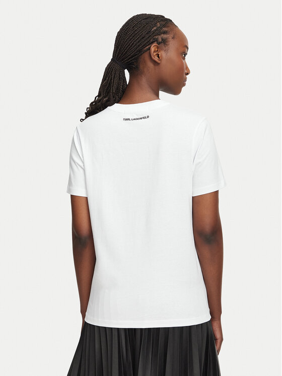 KARL LAGERFELD KARL LAGERFELD Camiseta Ikon Sketch Choupette A1W17128 Blanco Regular Fit
