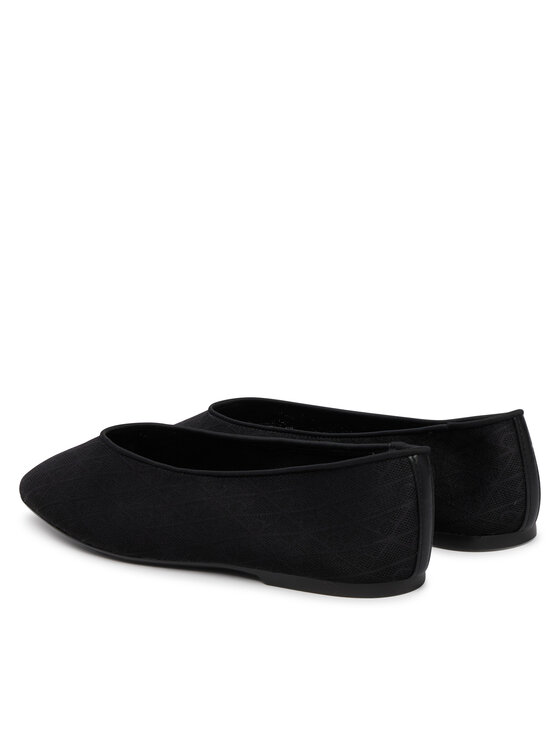 Calvin Klein Μπαλαρίνες Calvin Klein Square Ballerina Aop Mesh HW0HW02937 Μαύρο