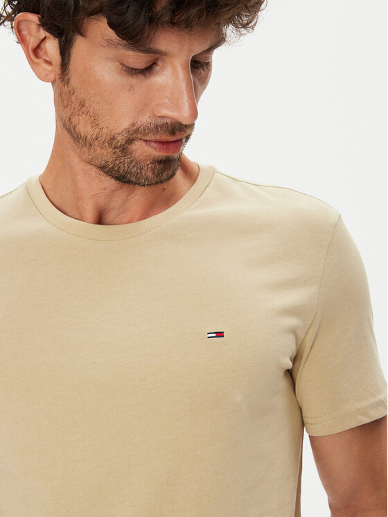 Tommy Jeans Tommy Jeans T-shirt Jaspe DM0DM20363 Beige Slim Fit