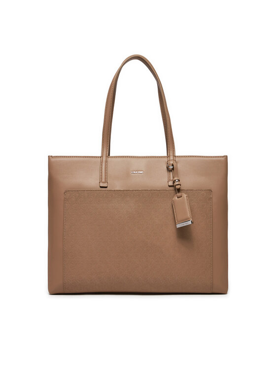 Calvin Klein Torbica Calvin Klein Ck Must Medium Shopper_Mono K60K612774 Bež