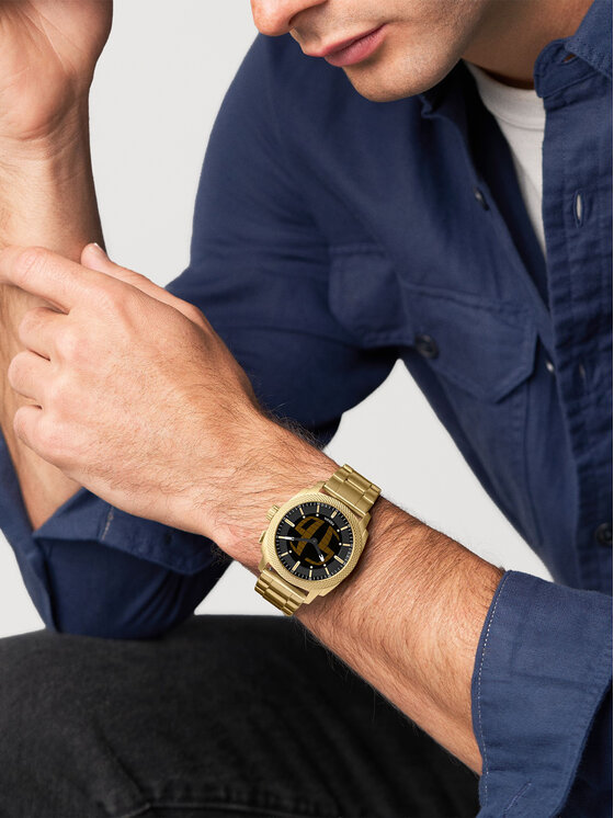 Fossil Годинник Fossil Machine Big Tic FS6157 Золотий