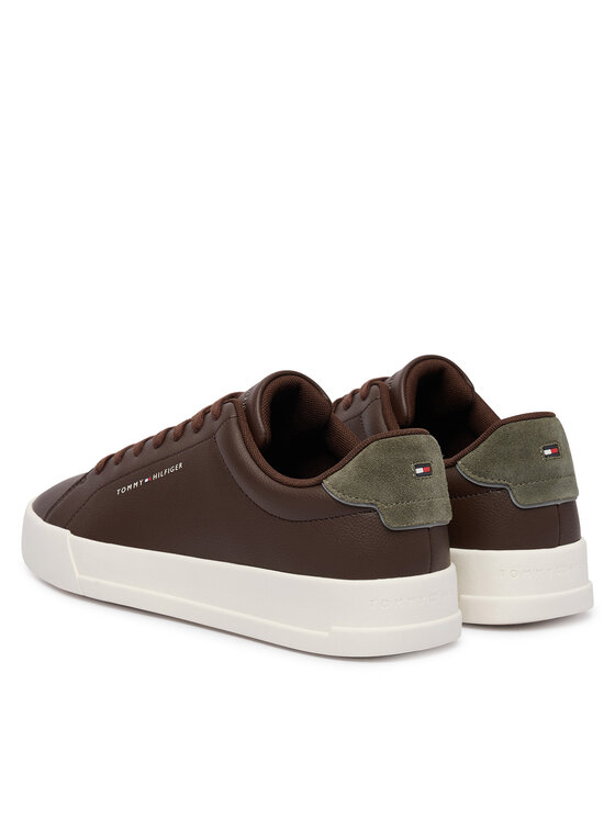 Tommy Hilfiger Sportcipők Tommy Hilfiger Th Court Lth Detail Ess FM0FM05367 Barna