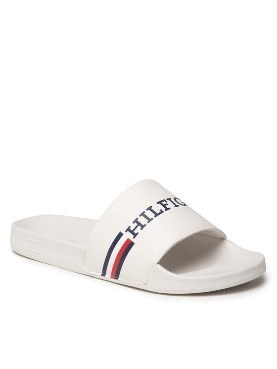 Tommy Hilfiger Šľapky Tommy Hilfiger Corporate Flag Pool Slide FM0FM04613 Biela