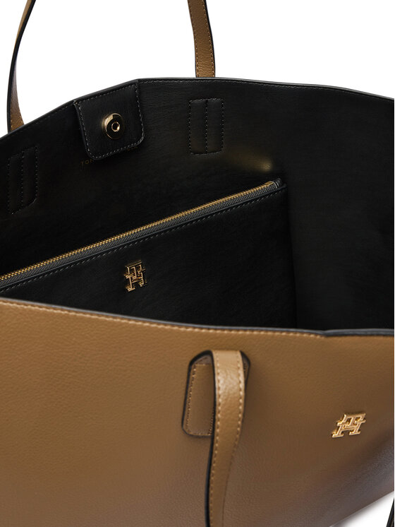 Tommy Hilfiger Дамска чанта Tommy Hilfiger Th Icon Tote AW0AW18173 Кафяв