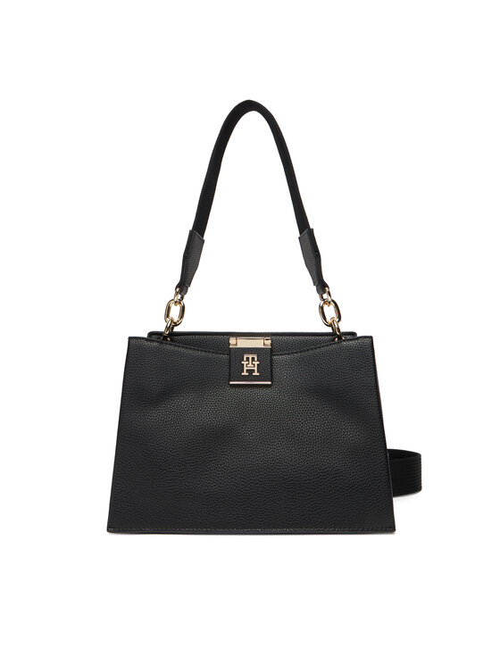 Tommy Hilfiger Ročna torba Tommy Hilfiger Th Her Med Satchel AW0AW17722 Črna