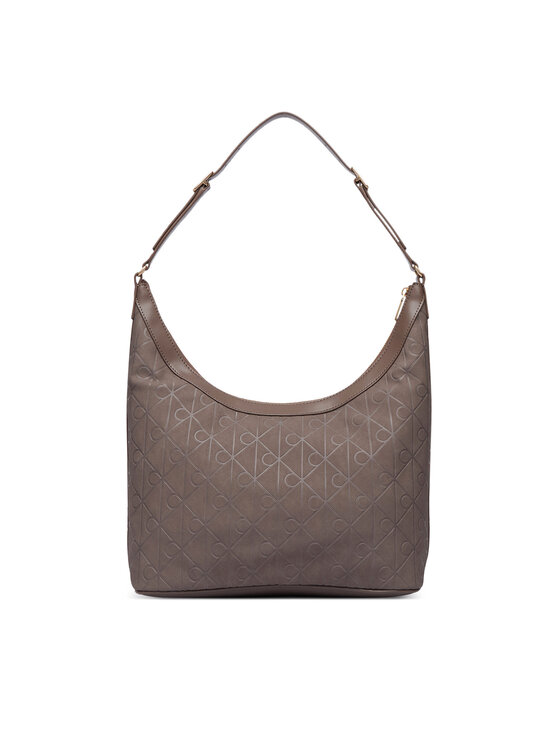 Calvin Klein Kabelka Calvin Klein Emblem Aop Sueded M Shoulder Bag LV04F3881G Béžová