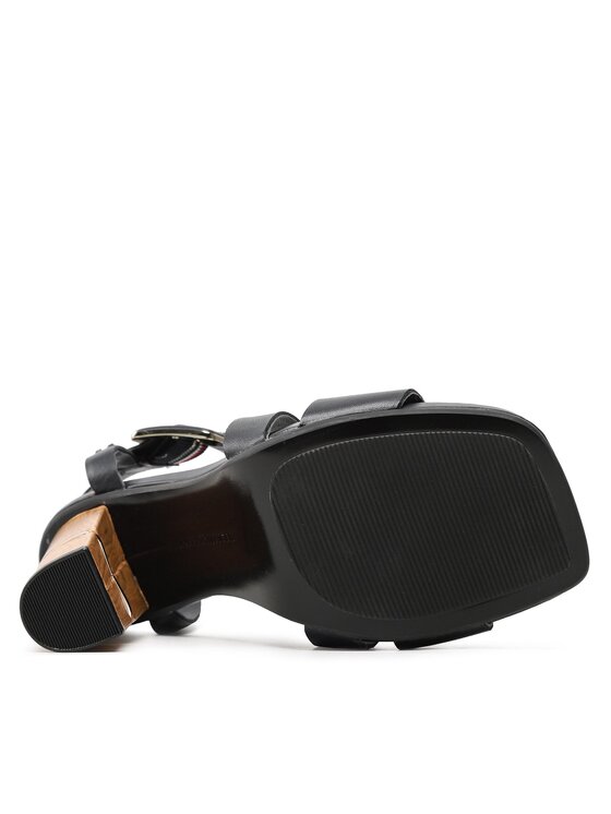 Tommy Hilfiger Sandály Tommy Hilfiger Hardware Block High Heel FW0FW07016 Tmavomodrá