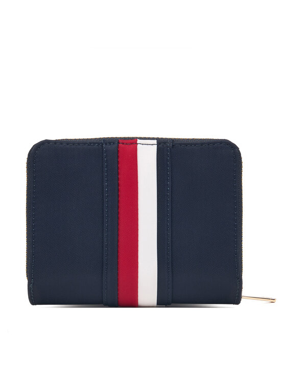 Tommy Hilfiger Peněženka Tommy Hilfiger Th Icon Med Za W/Flap Nylon Corp AW0AW19164 Tmavomodrá