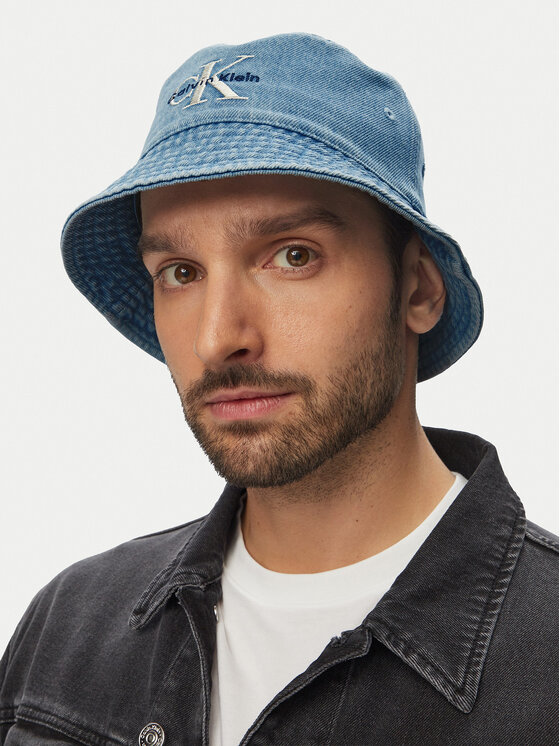 Calvin Klein Kalap Calvin Klein Mono Logo Denim Bucket Hat LV04G5021G Kék