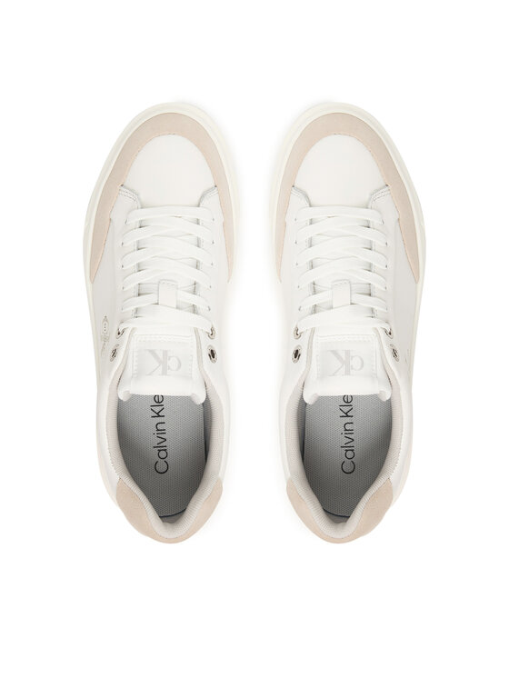 Calvin Klein Sneakers Calvin Klein Basket Cupsole Laceup Lth Mix YW0YW02023 Bianco