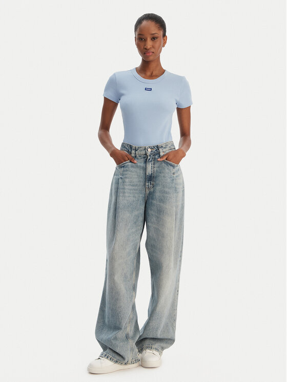HUGO HUGO Camiseta Easy 50523924 Celeste Slim Fit
