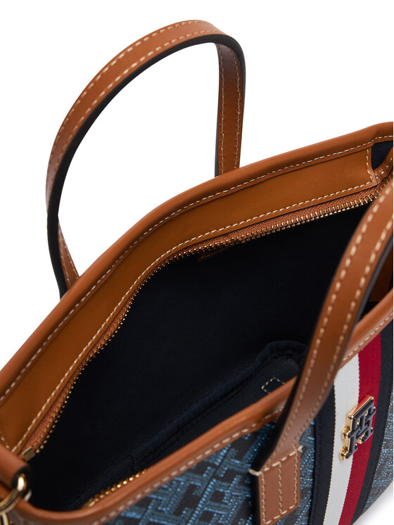 Tommy Hilfiger Kabelka Tommy Hilfiger Th Monoplay Mini Tote Corp AW0AW19177 Tmavomodrá