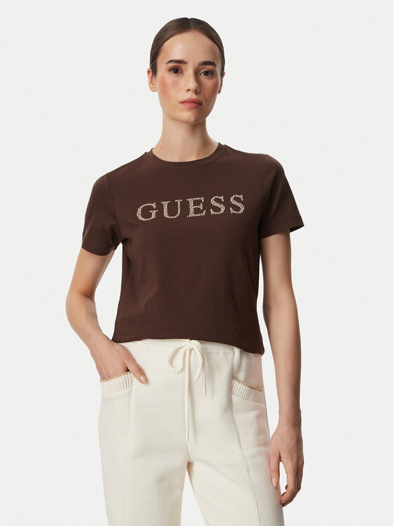 Guess Guess Camiseta V6RI20 J1314 Marrón Regular Fit