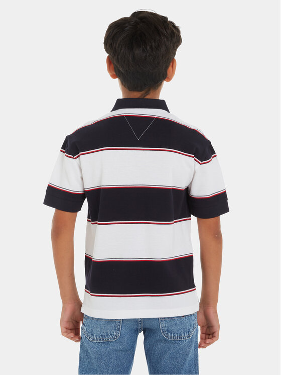 Tommy Hilfiger Tommy Hilfiger Polo Global Rugby KB0KB08857 Λευκό Relaxed Fit