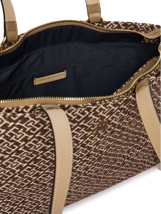 Tommy Hilfiger Táska Tommy Hilfiger Th Jacquard Tote AW0AW19009 Barna