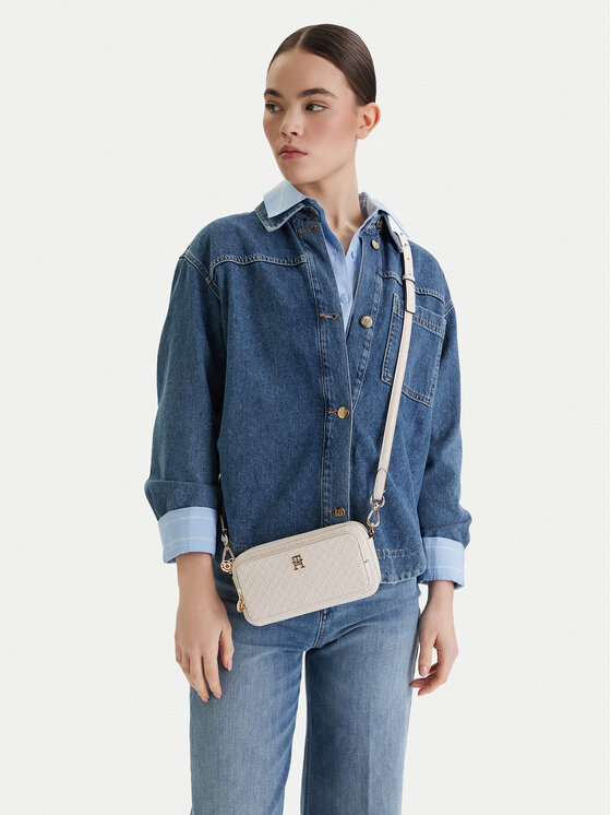 Tommy Hilfiger Rankinė Tommy Hilfiger Th Daily Camera Bag Mono AW0AW18414 Balta