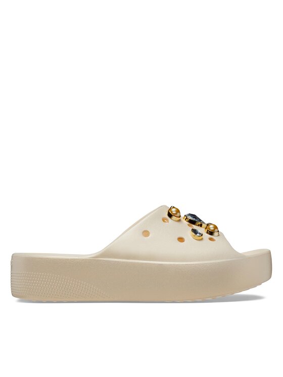 Klapki Crocs Cls Platform Crystal Perls Slide W 208388 Biały | Eobuwie ...