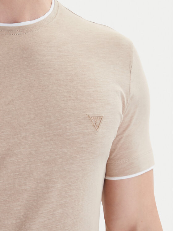 Guess Guess T-shirt F6GI06 K6XN4 Bež Slim Fit