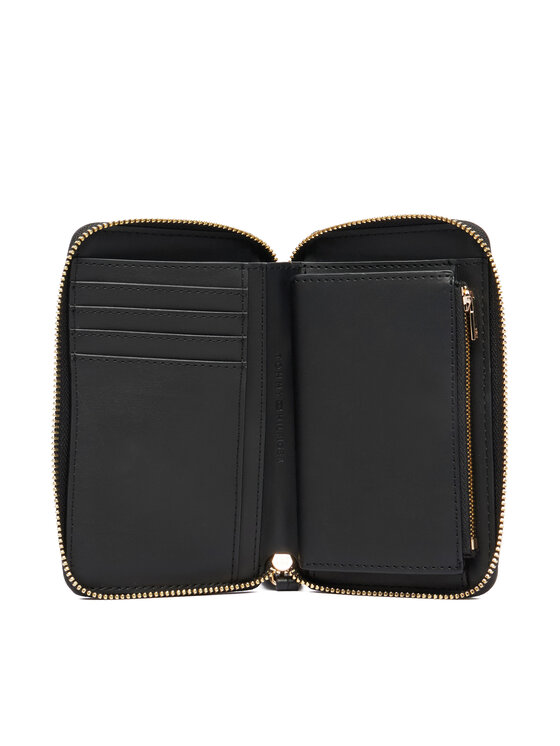 Tommy Hilfiger Portafoglio Tommy Hilfiger Th Logotape Compact Zip Around AW0AW18699 Nero