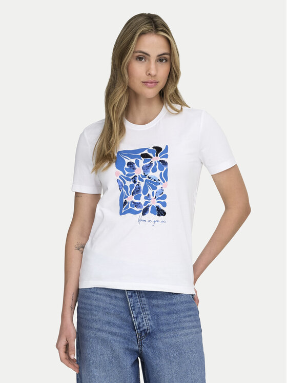 ONLY ONLY Camiseta Kita 15367568 Blanco Regular Fit